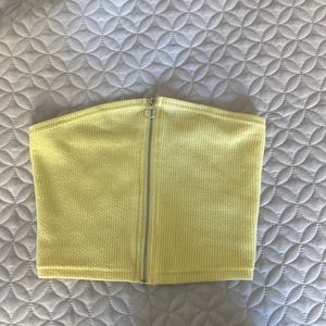 pacsun yellow zipper tube top- WORN ONCE